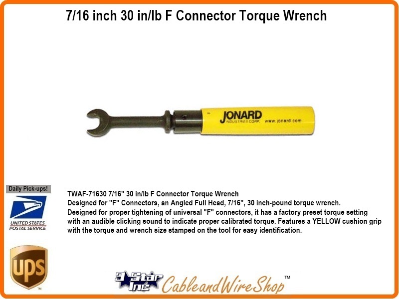 7/16 inch 30 in/lb F Connector Torque Wrench